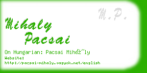 mihaly pacsai business card